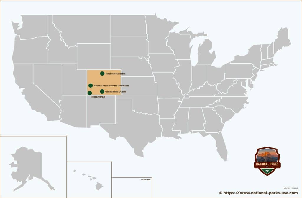 National Parks Colorado Map