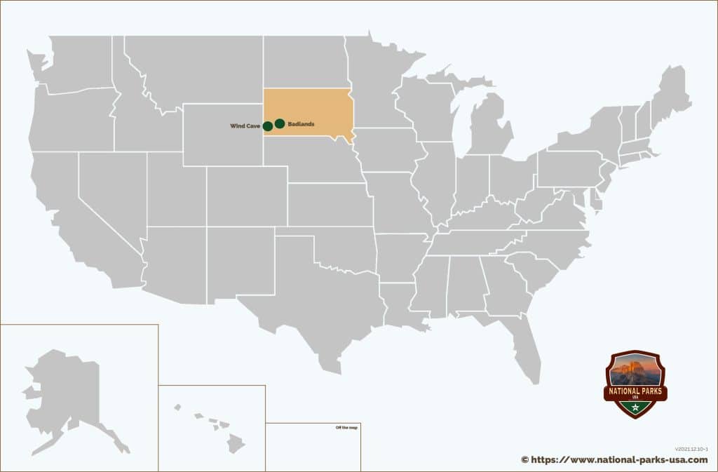 National Parks South Dakota Map