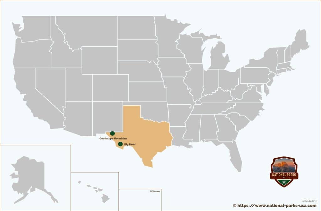 National Parks Texas Map